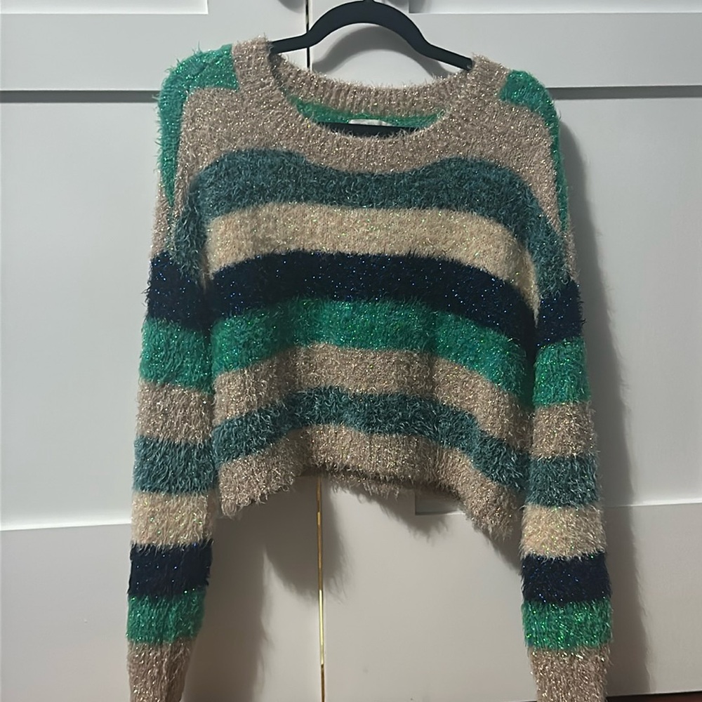 Urban Outfitters striped fuzzy sweater